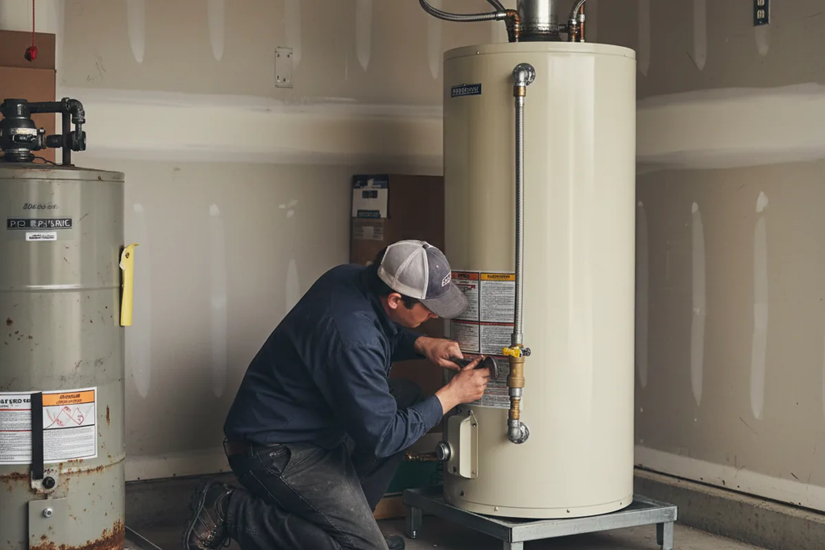 Water heater and shutoff valve replacement in Greenwich